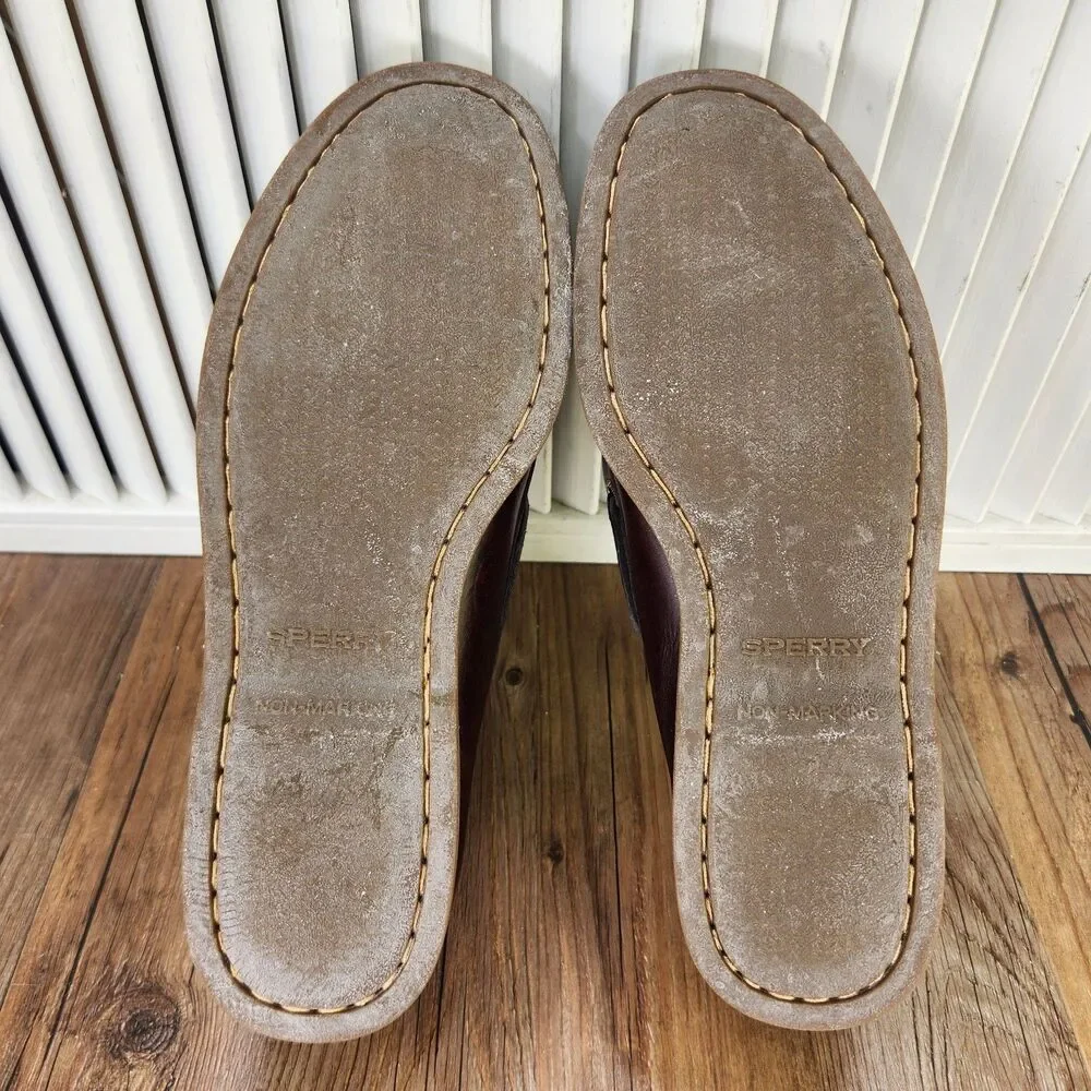 Sperry Authentic Original 2-Eye Boat Shoes Mens Sz 9.5 M Brown Amaretto Leather